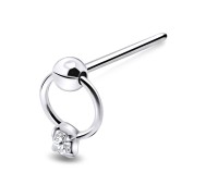 Dangling Stone Straight Nose Stud NSKA-828 